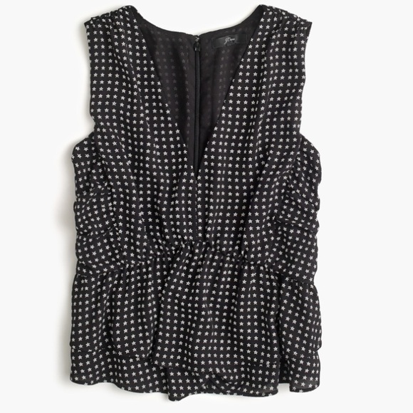 NWT J. Crew V-Neck Peplum Tank Top in Star Print - Picture 3 of 8